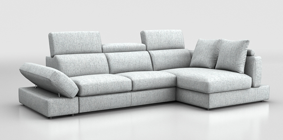 Calinzano - corner sofa with sliding mechanism - right peninsula